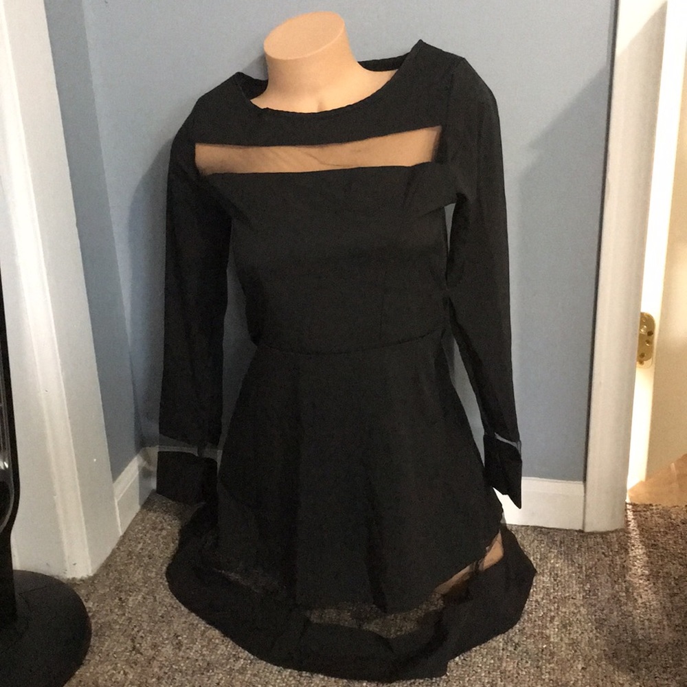 Long-sleeved Black Dress